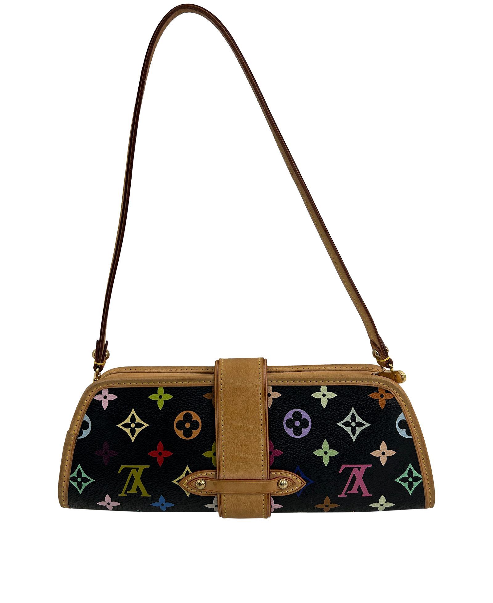 Shirley Shoulder Murkami, 990&euro;, Bolso, Amarillo/Negro/Rosa/Verde, Canvas - General, Vista trasera